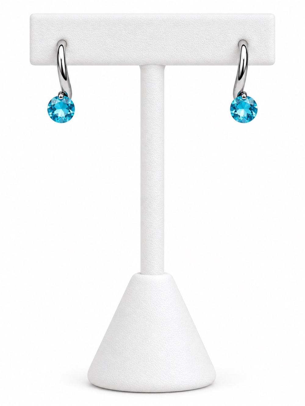 Blue crystal huggie earrings